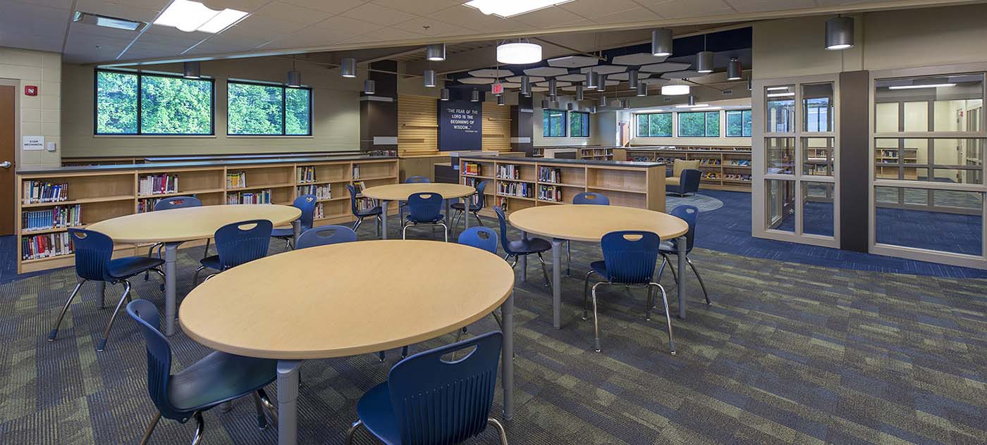 Briarwood Christian School Library Interior